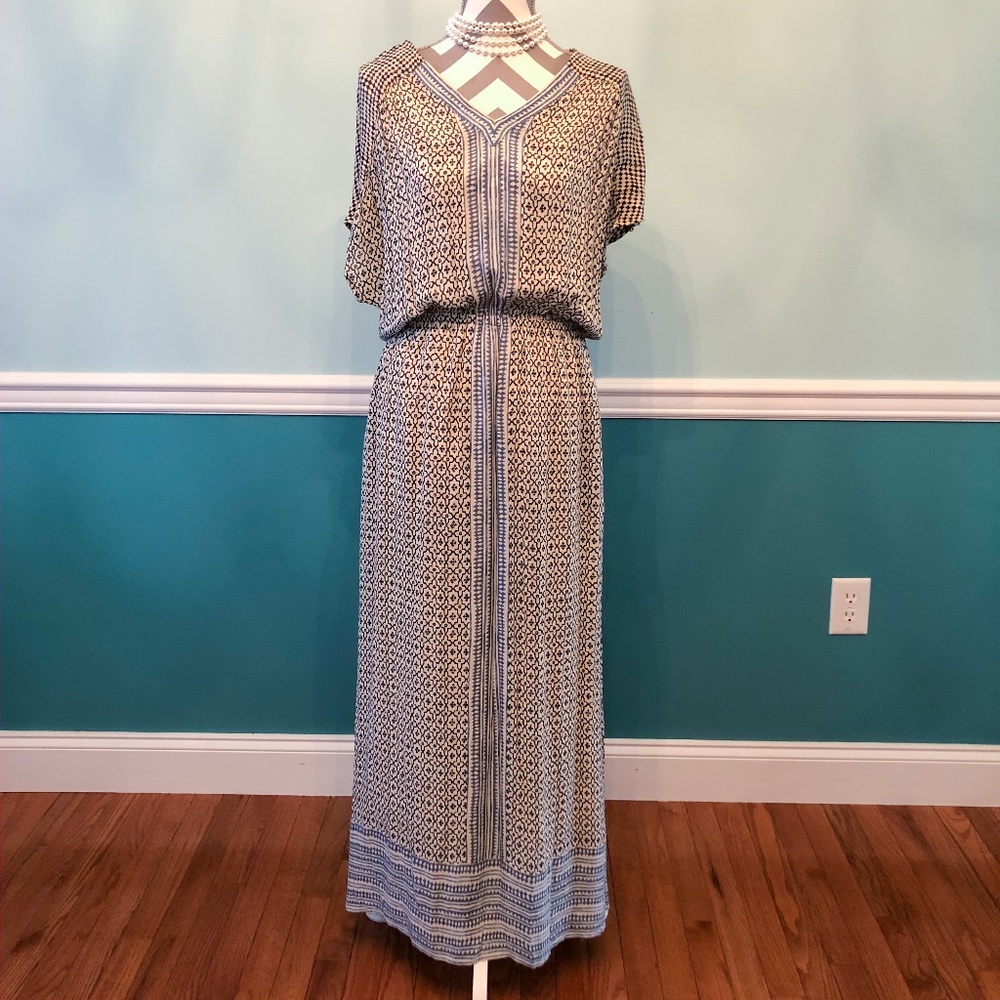 Lucky Brand Maxi Dress Size L Boho, two pockets
